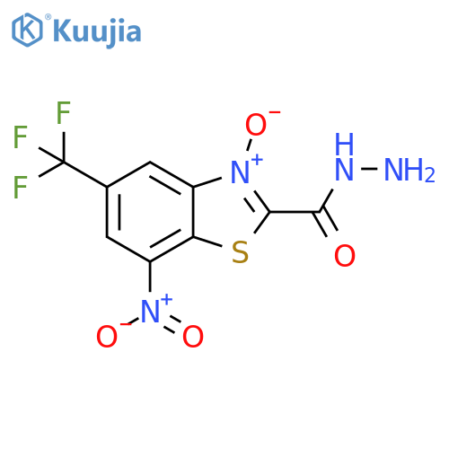 2-Benzothiazolecarboxylic acid, 7-nitro-5-(trifluoromethyl)-, hydrazide,3-oxide structure