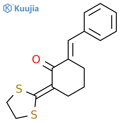 Cyclohexanone, 2-(1,3-dithiolan-2-ylidene)-6-(phenylmethylene)- structure