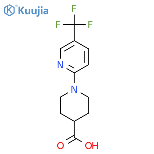 1-[5-(trifluoromethyl)pyridin-2-yl]piperidine-4-carboxylic acid structure
