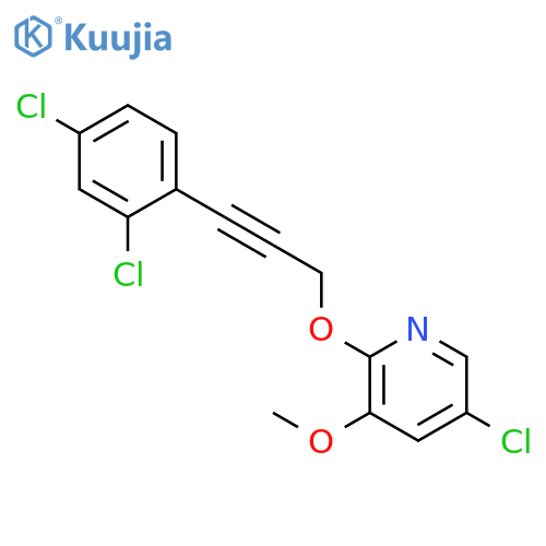 Pyridine, 5-chloro-2-[[3-(2,4-dichlorophenyl)-2-propynyl]oxy]-3-methoxy- structure