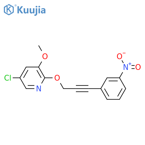 PYRIDINE, 5-CHLORO-3-METHOXY-2-[[3-(3-NITROPHENYL)-2-PROPYNYL]OXY]- structure