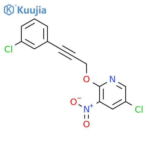Pyridine, 5-chloro-2-[[3-(3-chlorophenyl)-2-propynyl]oxy]-3-nitro- structure