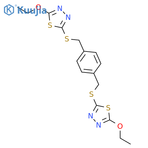1,3,4-THIADIAZOLE, 2,2'-[1,4-PHENYLENEBIS(METHYLENETHIO)]BIS[5-ETHOXY- structure
