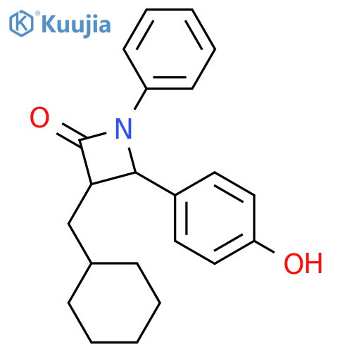 2-Azetidinone, 3-(cyclohexylmethyl)-4-(4-hydroxyphenyl)-1-phenyl- structure