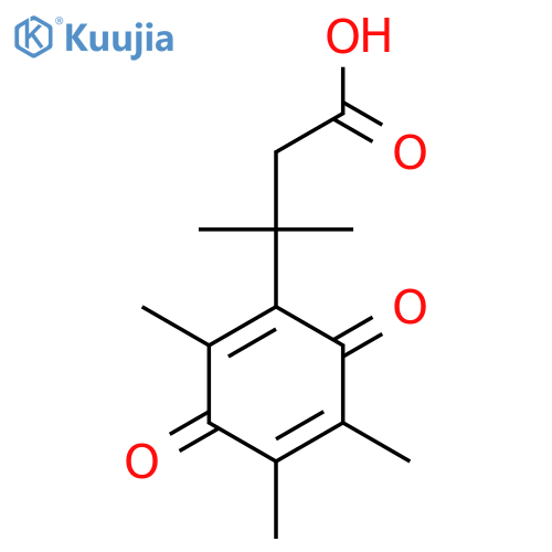 3-(2,3,5-trimethyl-1,4-benzoquinonyl)-3-methylbutyric acid structure