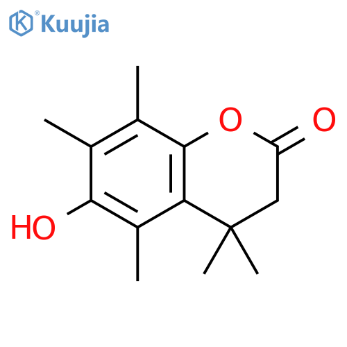 6-hydroxy-4,4,5,7,8-pentamethyl-3,4-dihydrocoumarin structure