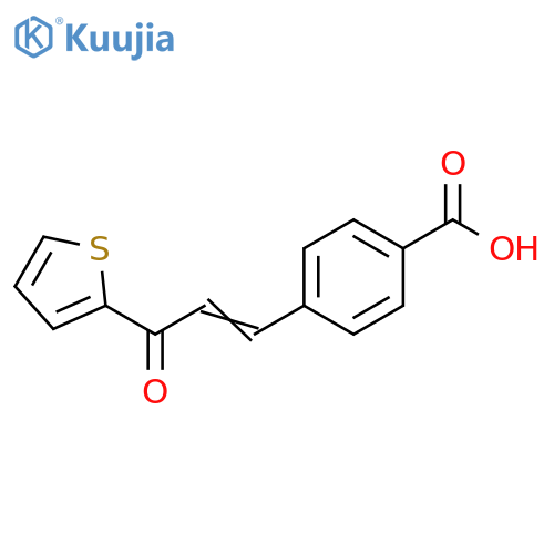 4-(1E)-3-oxo-3-(thiophen-2-yl)prop-1-en-1-ylbenzoic acid structure