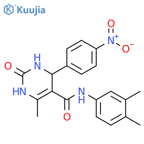 N-(3,4-dimethylphenyl)-6-methyl-4-(4-nitrophenyl)-2-oxo-1,2,3,4-tetrahydropyrimidine-5-carboxamide structure