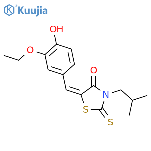 <br>(5E)-5-(3-ethoxy-4-hydroxybenzylidene)-3-isobutyl-2-thioxo-1,3-thiazolidin- 4-one structure