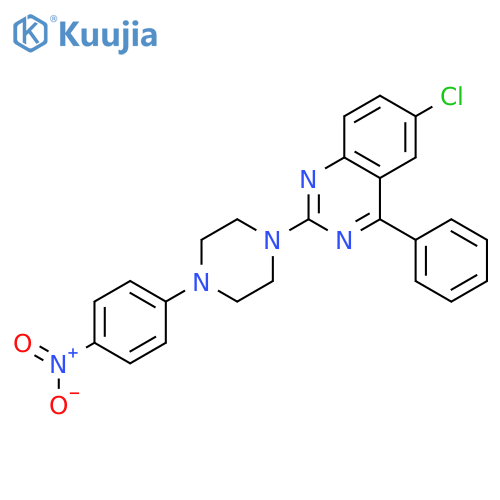 6-chloro-2-4-(4-nitrophenyl)piperazin-1-yl-4-phenylquinazoline structure