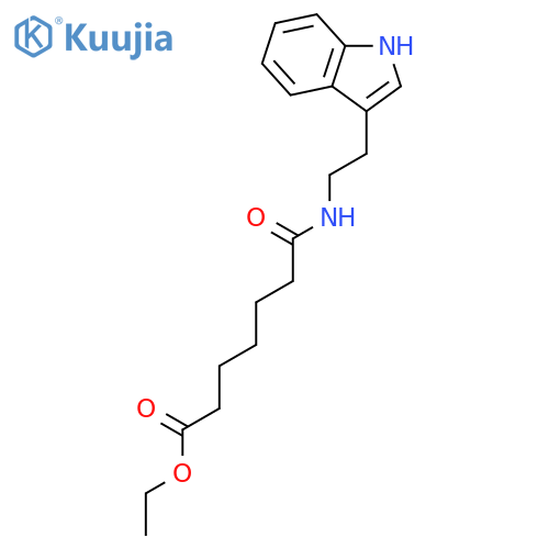 Heptanoic acid, 7-[[2-(1H-indol-3-yl)ethyl]amino]-7-oxo-, ethyl ester structure