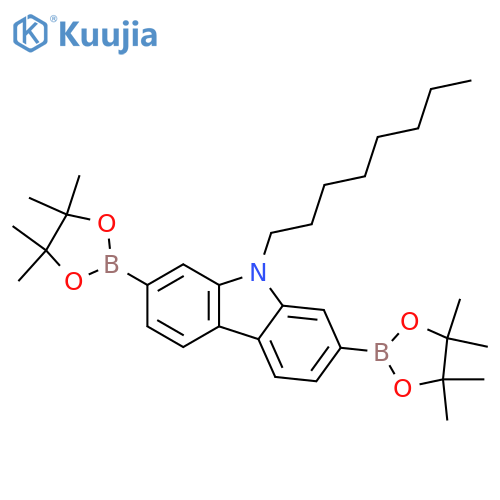9-Octyl-2,7-bis(4,4,5,5-tetramethyl-1,3,2-dioxaborolan-2-yl)-9H-carbazole structure