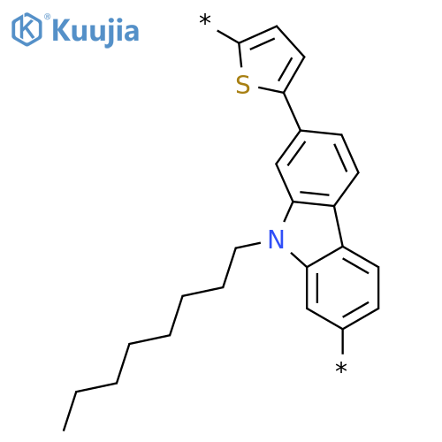 Poly[(9-octyl-9H-carbazole-2,7-diyl)-2,5-thiophenediyl] structure