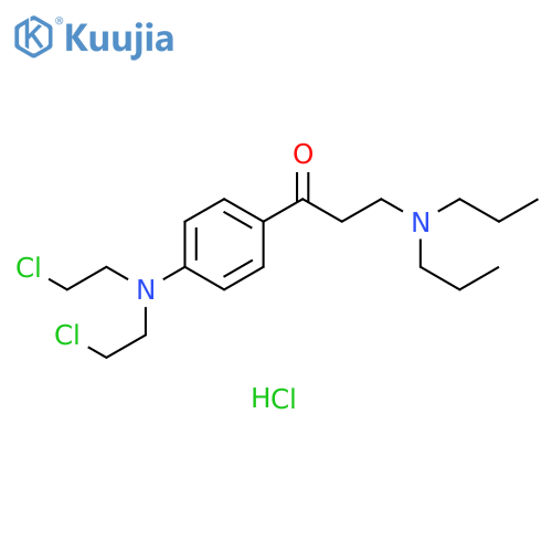 1-Propanone, 1-[4-[bis(2-chloroethyl)amino]phenyl]-3-(dipropylamino)-, hydrochloride (1:1) structure