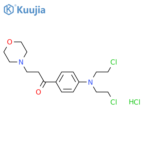 1-Propanone, 1-[4-[bis(2-chloroethyl)amino]phenyl]-3-(4-morpholinyl)-, hydrochloride (1:1) structure