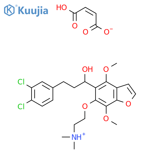 2-[[5-[3-(3,4-Dichlorophenyl)-1-hydroxypropyl]-4,7-dimethoxy-1-benzofuran-6-yl]oxy]ethyl-dimethylazanium;(Z)-4-hydroxy-4-oxobut-2-enoate structure