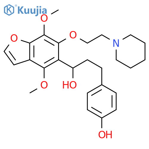 5-Benzofuranmethanol, a-[2-(4-hydroxyphenyl)ethyl]-4,7-dimethoxy-6-[2-(1-piperidinyl)ethoxy]- structure