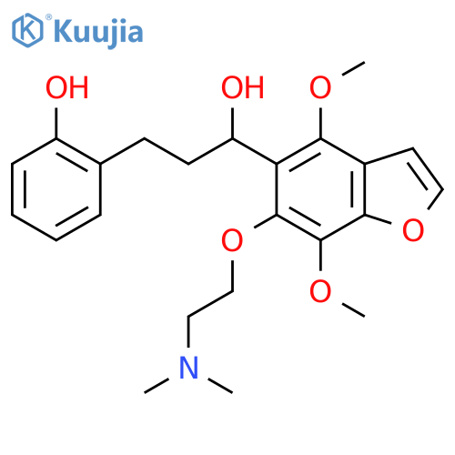 5-Benzofuranmethanol, 4,7-dimethoxy-6-(2-(dimethylamino)ethoxy)-alpha-(2-(2-hydroxyphenyl)ethyl)- structure