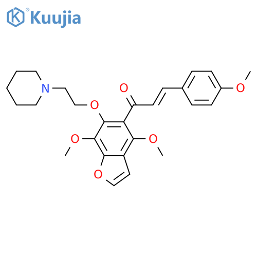 2-Propen-1-one, 1-(4,7-dimethoxy-6-(2-(1-piperidinyl)ethoxy)-5-benzofuranyl)-3-(4-methoxyphenyl)- structure
