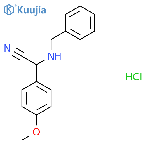 2-(Benzylamino)-2-(4-methoxyphenyl)-acetonitrile hydrochloride structure