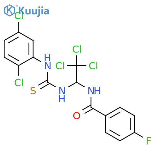 <br>4-Fluoro-N-(2,2,2-trichloro-1-(3-(2,5-dichlorophenyl)thioureido)ethyl)benza mide structure