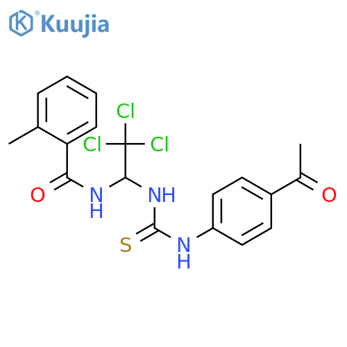 N-(1-(3-(4-Acetylphenyl)thioureido)-2,2,2-trichloroethyl)-2-methylbenzamide structure