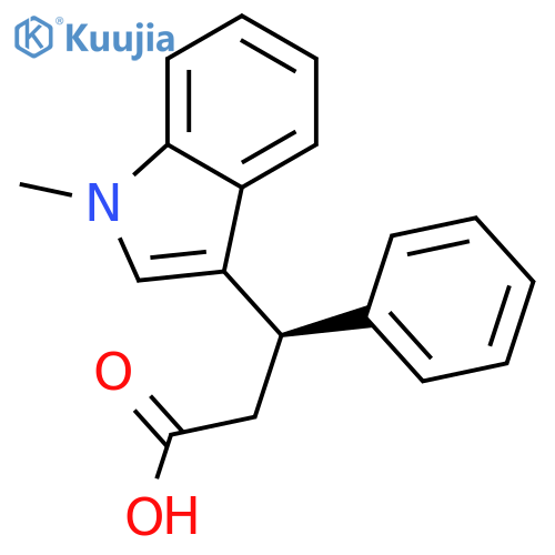 (3R)-(−)-3-(methyl-1H-indol-3-yl)-3-phenylpropionic acid structure