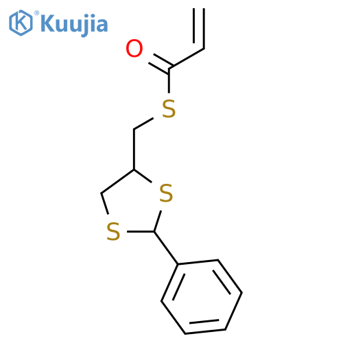 2-Propenethioic acid, S-[(2-phenyl-1,3-dithiolan-4-yl)methyl] ester structure