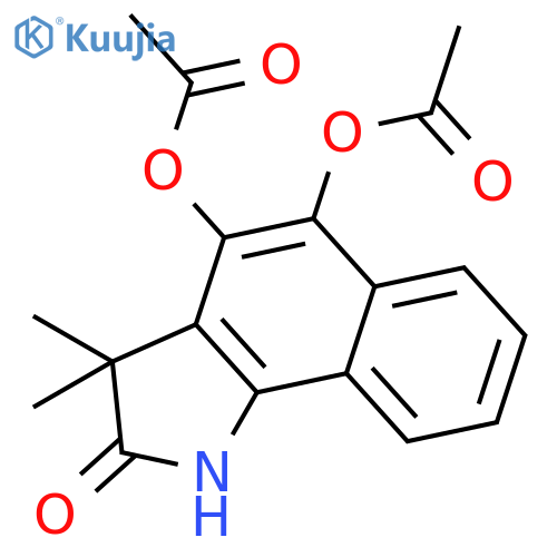 2H-BENZ[G]INDOL-2-ONE, 4,5-BIS(ACETYLOXY)-1,3-DIHYDRO-3,3-DIMETHYL- structure