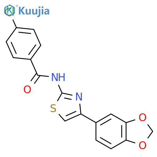 N-4-(2H-1,3-benzodioxol-5-yl)-1,3-thiazol-2-yl-4-chlorobenzamide structure