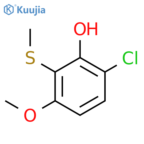 Phenol, 6-chloro-3-methoxy-2-(methylthio)- structure