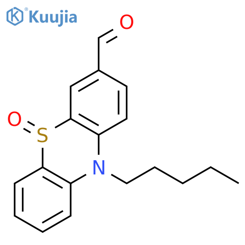 10H-Phenothiazine-3-carboxaldehyde, 10-pentyl-, 5-oxide structure