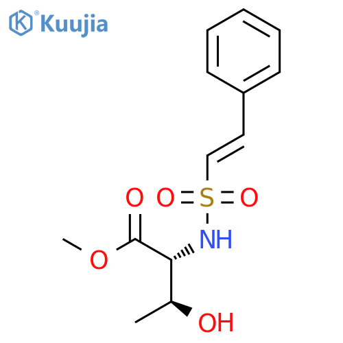 D-Threonine, N-[[(1E)-2-phenylethenyl]sulfonyl]-, methyl ester structure