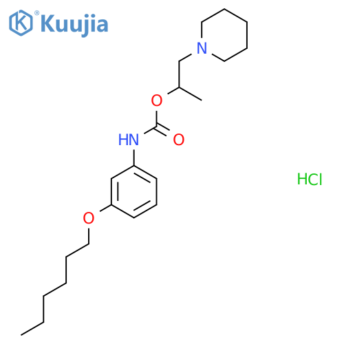 1-Piperidin-1-ylpropan-2-yl N-(3-hexoxyphenyl)carbamate;hydrochloride structure