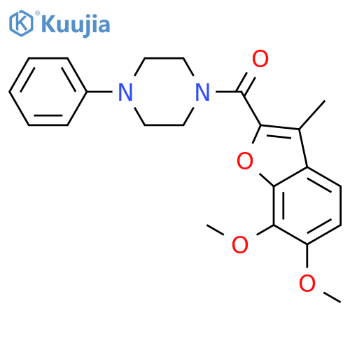 Piperazine, 1-((6,7-dimethoxy-3-methyl-2-benzofuranyl)carbonyl)-4-phenyl- structure
