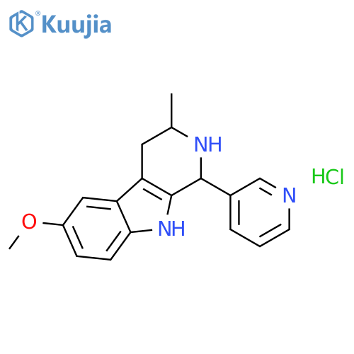 1H-Pyrido(3,4-b)indole, 2,3,4,9-tetrahydro-6-methoxy-3-methyl-1-(3-pyridinyl)-, monohydrochloride structure