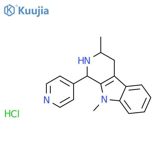 1H-Pyrido(3,4-b)indole, 2,3,4,9-tetrahydro-3,9-dimethyl-1-(4-pyridinyl)-, monohydrochloride structure