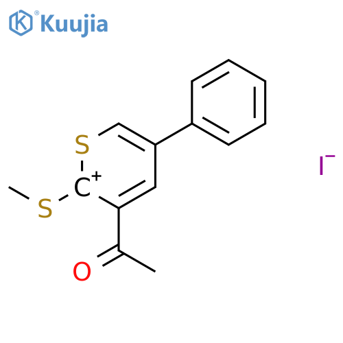 Thiopyrylium, 3-acetyl-2-(methylthio)-5-phenyl-, iodide (9CI) structure