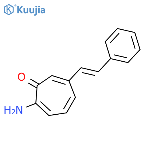 2,4,6-Cycloheptatrien-1-one, 2-amino-6-(2-phenylethenyl)- structure