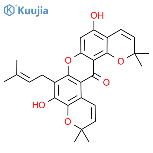 10,16-Dihydroxy-6,6,19,19-tetramethyl-15-(3-methylbut-2-enyl)-5,13,18-trioxapentacyclo[12.8.0.03,12.04,9.017,22]docosa-1(22),3(12),4(9),7,10,14,16,20-octaen-2-one structure
