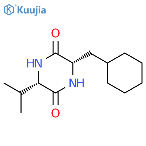 (3S,6S)-3-isopropyl-6-(cyclohexylmethyl)piperazine-2,5-dione structure