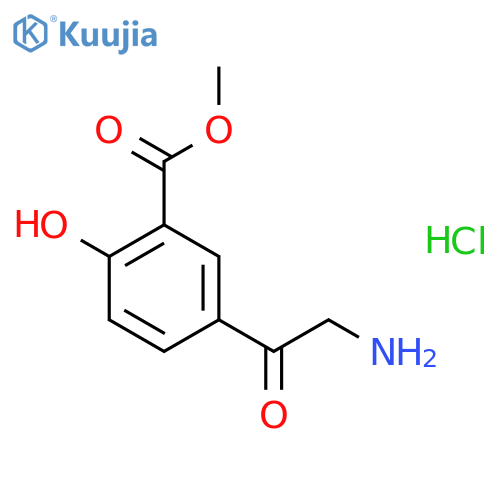 BENZOIC ACID, 5-(AMINOACETYL)-2-HYDROXY-, METHYL ESTER, HYDROCHLORIDE structure