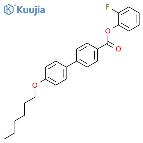 [1,1'-Biphenyl]-4-carboxylic acid, 4'-(hexyloxy)-, 2-fluorophenyl ester structure
