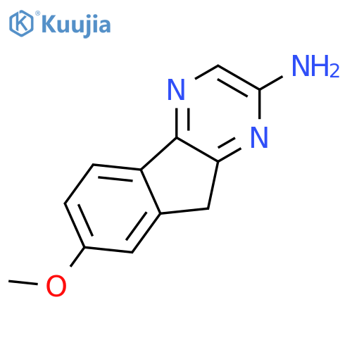 9H-Indeno[1,2-b]pyrazin-2-amine, 7-methoxy- structure