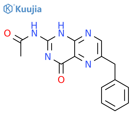 Acetamide, N-[1,4-dihydro-4-oxo-6-(phenylmethyl)-2-pteridinyl]- structure