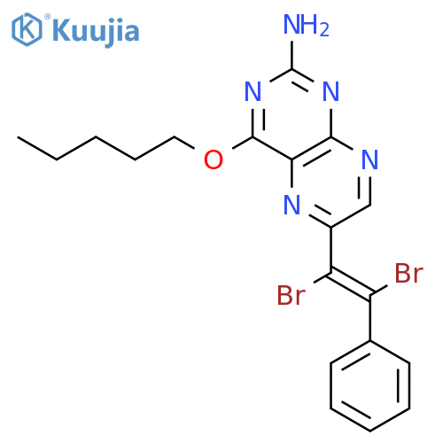 2-Pteridinamine, 6-(1,2-dibromo-2-phenylethenyl)-4-(pentyloxy)- structure