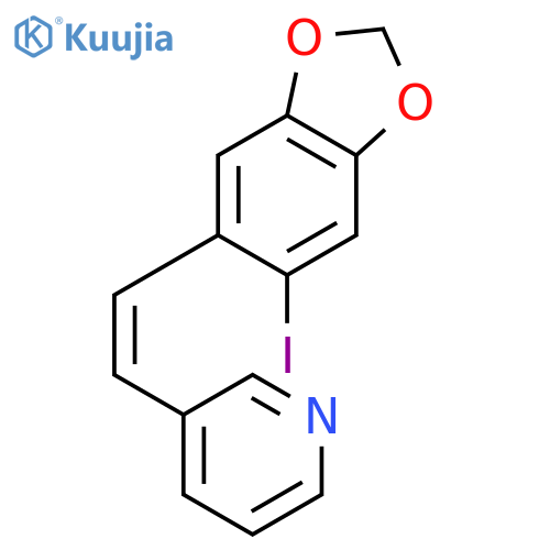 Pyridine, 3-[(1Z)-2-(6-iodo-1,3-benzodioxol-5-yl)ethenyl]- structure