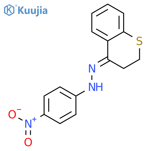 4H-1-Benzothiopyran-4-one,2,3-dihydro-, 2-(4-nitrophenyl)hydrazone structure