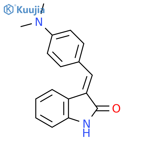 (3E)-3-{4-(dimethylamino)phenylmethylidene}-2,3-dihydro-1H-indol-2-one structure