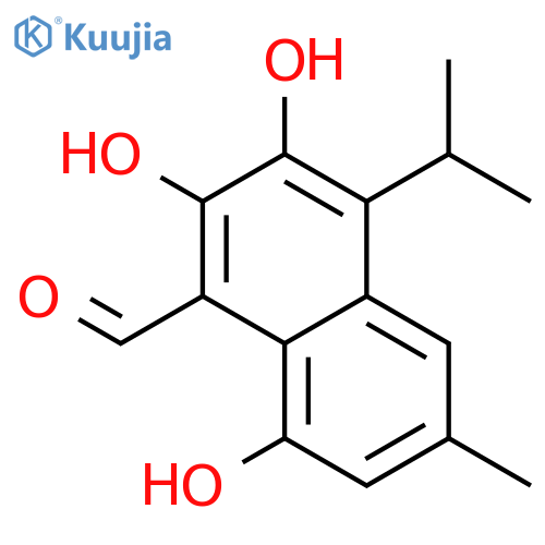 2,3,8-Trihydroxy-4-isopropyl-6-methyl-1-naphthaldehyde structure